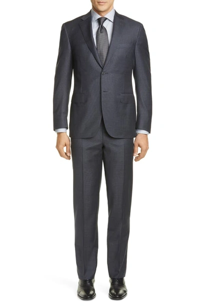 Canali Sienna Soft Houndstooth Wool Suit In Grey