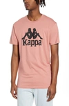 Kappa Authentic Estessi Logo T-shirt In Pink/ Black