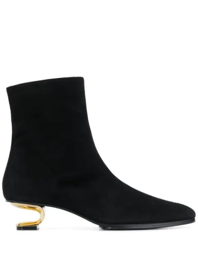 Nicole Saldaã±a Heel Boots In Black
