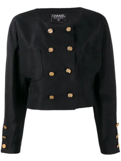 Pre-owned Chanel Cropped Jacket In Black