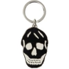 Alexander Mcqueen Black And Silver-tone Brass Skull Keyring In White