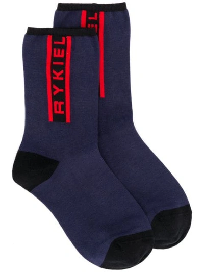 Sonia Rykiel Logo Print Socks In 435