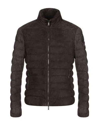 Moorer Down Jacket In Dark Brown
