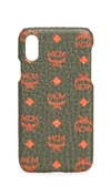 Mcm Visetos Original Iphone X / Xs Case In Winter Moss