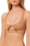 L*space Tara Ribbed Bikini Top In Camel