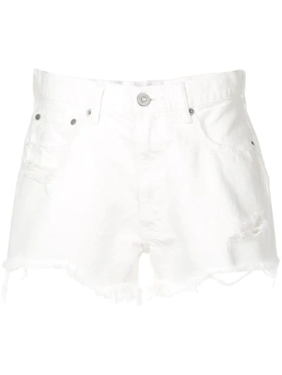 Moussy Vintage Montclair Distressed Denim Shorts In White