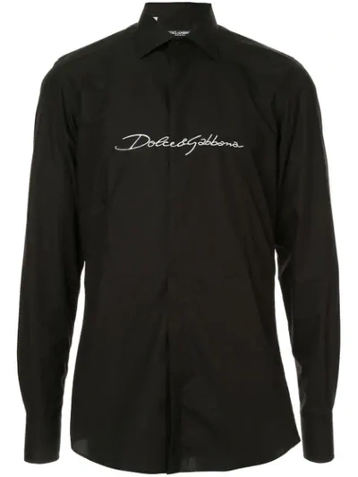 Dolce & Gabbana Martini Fit Tuxedo Shirt In Black