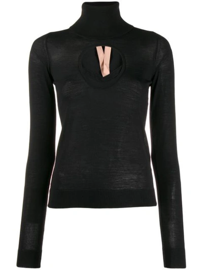 N°21 Cut-out Turtleneck Jumper In Black