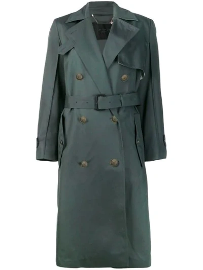 Givenchy Belted Oversized Trench Coat In Green