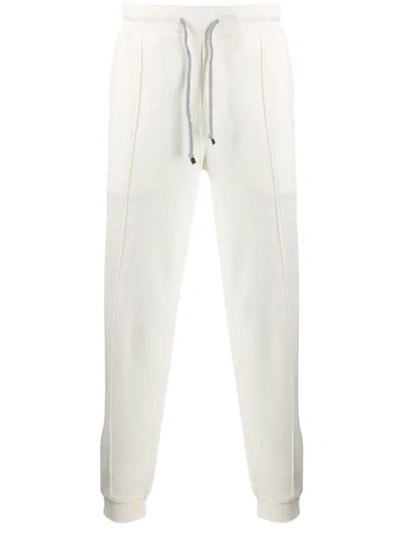 Brunello Cucinelli Zipped Cuffs Track Trousers In White