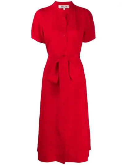 Diane Von Furstenberg Addilyn Shirt Dress In Red
