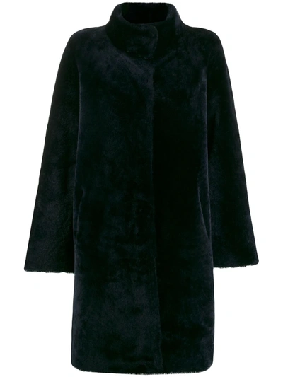 Liska Oversized Single-breasted Coat In Blue