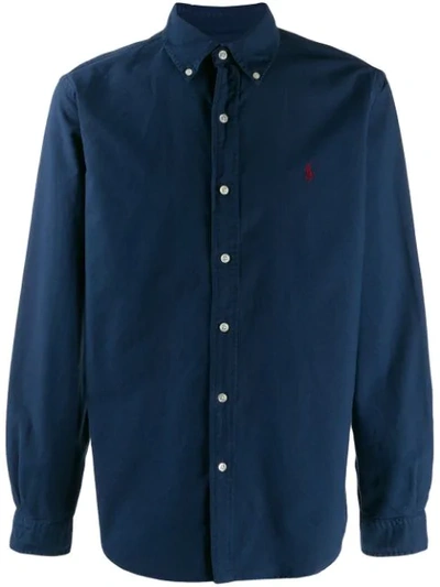 Polo Ralph Lauren Custom Fit Oxford Shirt In Blue