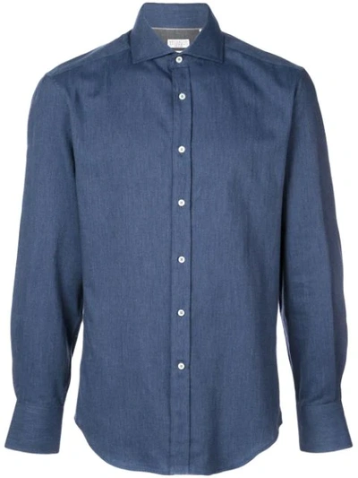 Brunello Cucinelli Lightweight Denim Shirt In Blue