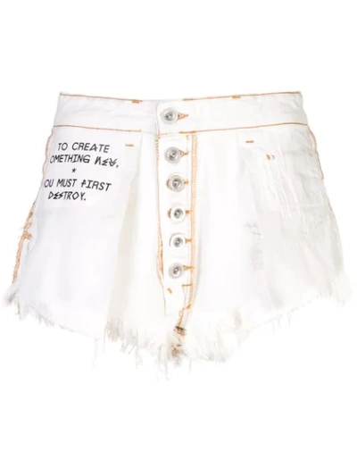Ben Taverniti Unravel Project Destroyed Denim Skirt In White