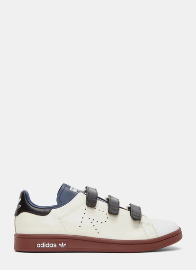 Raf Simons Unisex Velcro Strapped Stan Smith Comfort Sneakers In Cream In  Cream White, Dark Blue & Fox Brown | ModeSens