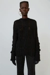 Acne Studios Frayed Cable-knit Sweater Black