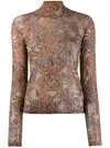 Nanushka Madi Snake-print Stretch-jersey Turtleneck Top In Brown,black