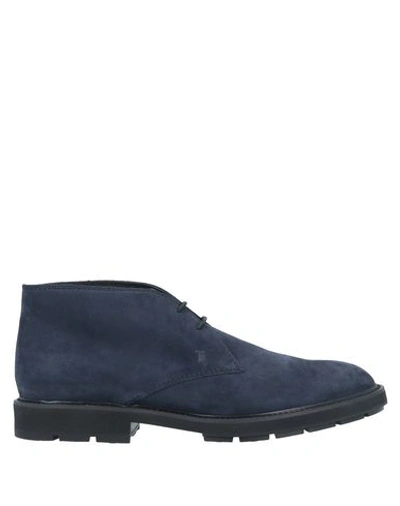 Tod's Ankle Boots In Blue