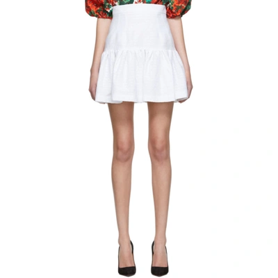 Dolce & Gabbana Dolce And Gabbana White Jacquard Miniskirt In W0111 White