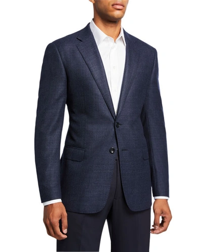 Giorgio Armani Men's Textured Wool Two-button Jacket In Dark Gray