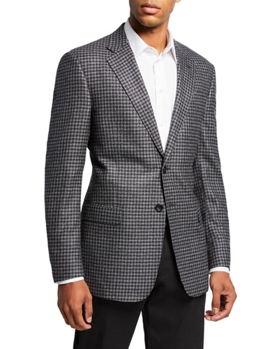 Giorgio Armani Men's Check Wool Two-button Sport Coat In Dark Gray