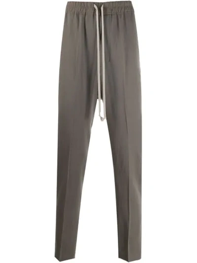 Rick Owens Straight-leg Drawstring Trousers In Grey