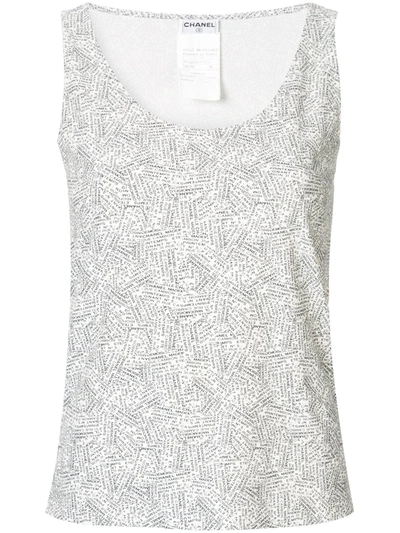 Pre-owned Chanel 1990s Cc Logos Sleeveless Top In White