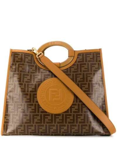 Fendi Runaway Shopping Bag In Brown