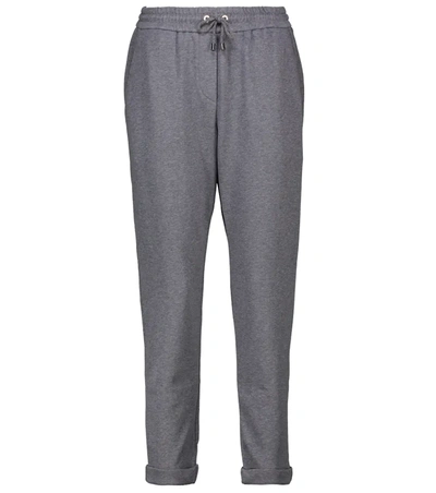 Brunello Cucinelli Cotton Jersey Sweatpants In Grey