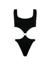 Reina Olga Augusta Cut-out Ring-hardware Swimsuit In Black