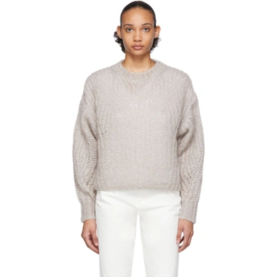 Isabel Marant Inko Pointelle Mohair-blend Sweater In Grey
