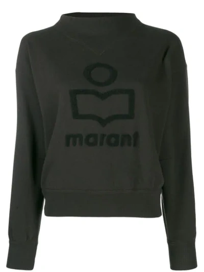 Isabel Marant Étoile Moby Textured Logo Pullover Sweatshirt In Black