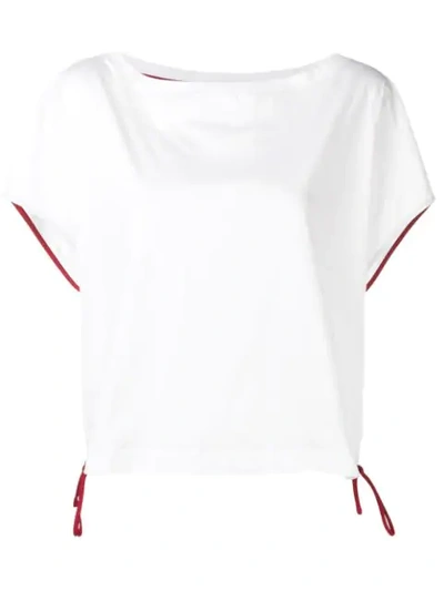 Marni Boat Neck Drawstring Top In White