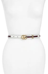 Gucci Multicolored Leather Belt W/ Textured Gg Buckle In Off White