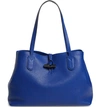 Longchamp Roseau Essential Medium Leather Shoulder Tote Bag In Cobalt