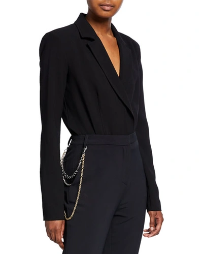 Pinko Crepe Blazer Bodysuit In Black