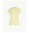 Vince Striped Cotton-jersey T-shirt In Citrine/ Optic White
