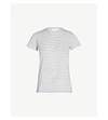 Vince Striped Cotton-jersey T-shirt In Off White/ Hematite