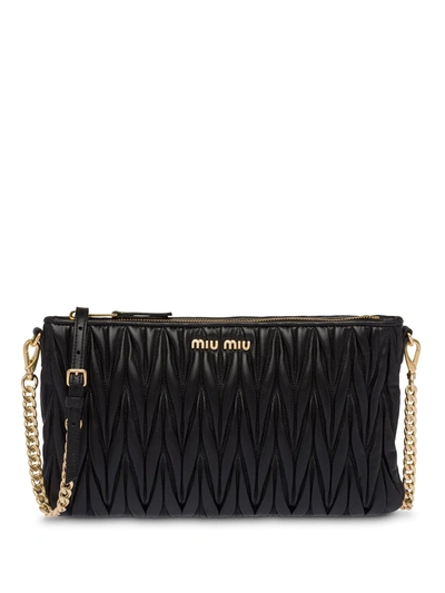 Miu Miu Matelassé Clutch Bag In Black