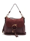 See By Chloé See By Chloe Joan Small Leather & Suede Shoulder Bag In Burgundy/gold