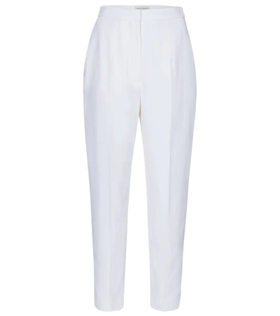 Alexander Mcqueen Tailored Virgin Wool-twill Trousers In White