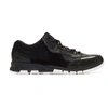 Lanvin Mesh Cross Suede And Leather Trainers In Black