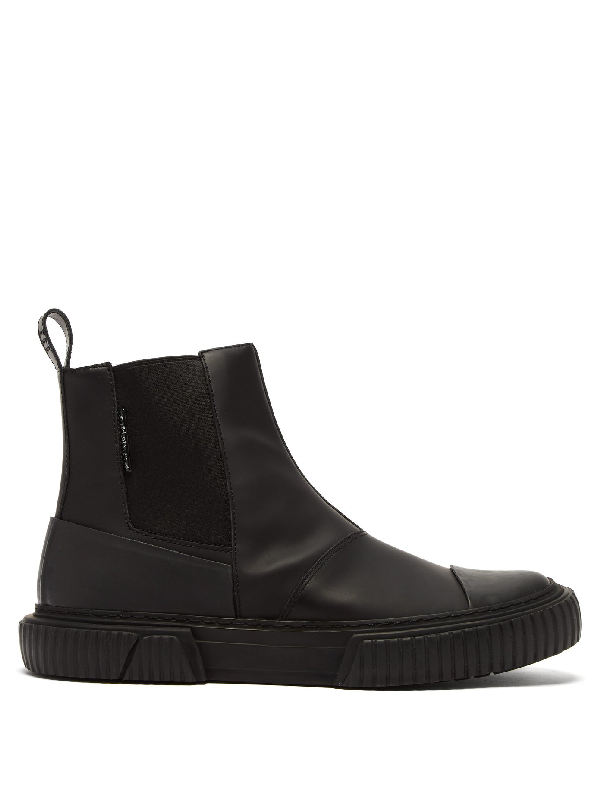 Both Rubber And Leather Chelsea Boots In Black ModeSens