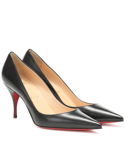 Christian Louboutin Clare 80 Leather Red Sole Pumps In Black