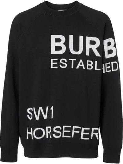 Burberry Lawton Allover Logo Sweater In Black