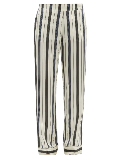 Asceno Striped Silk-charmeuse Pyjama Trousers In Ecru