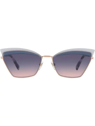 Valentino Geometric Gradient Sunglasses In Gold