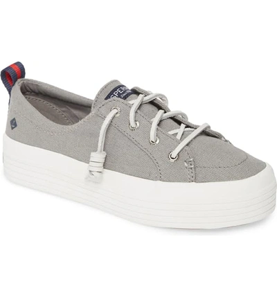 Sperry Crest Vibe Platform Sneaker In Grey Canvas