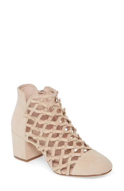 Cecelia New York Laser Cut Knotted Bootie In Nude Leather